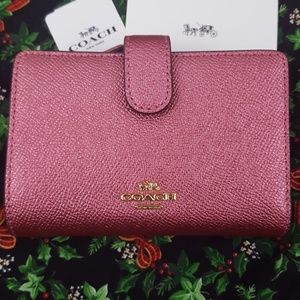 Coach metallic pink wallet NWOT